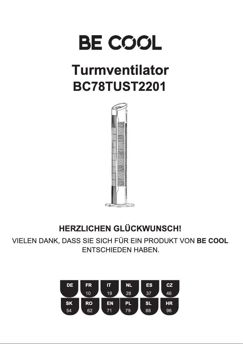 Imagen de la primera página del manual del dispositivo BC78TUST2201