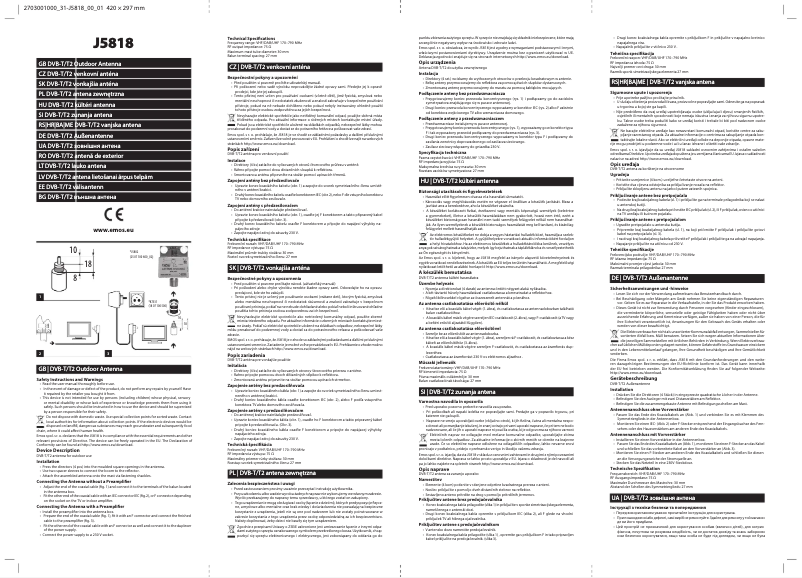 Page n°1 - Manuel utilisateur Emos J5818