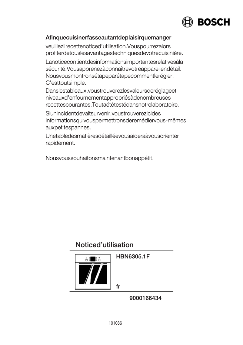 Image de la première page du manuel de l'appareil HBN630561F