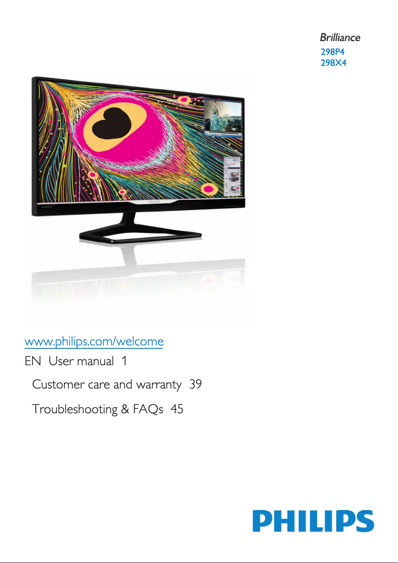 Page 1 de la notice Manuel utilisateur Philips Brilliance 298P4QAJEB