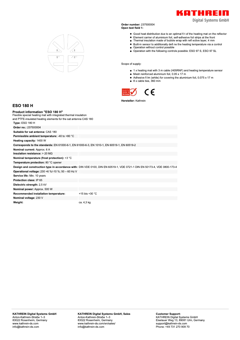 Image de la première page du manuel de l'appareil ESO 180 H