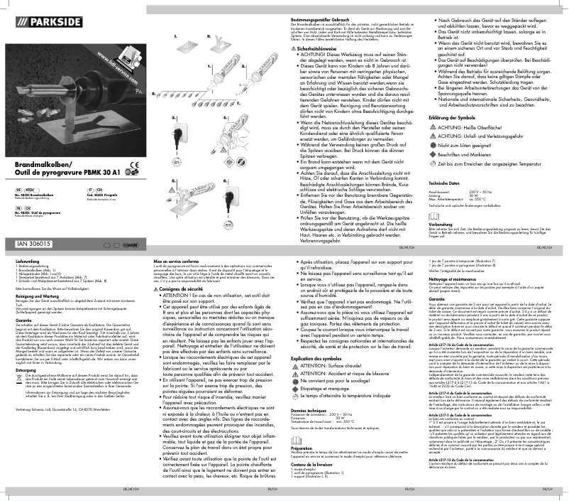 Page 1 de la notice Manuel utilisateur Parkside PBMK 30 A1