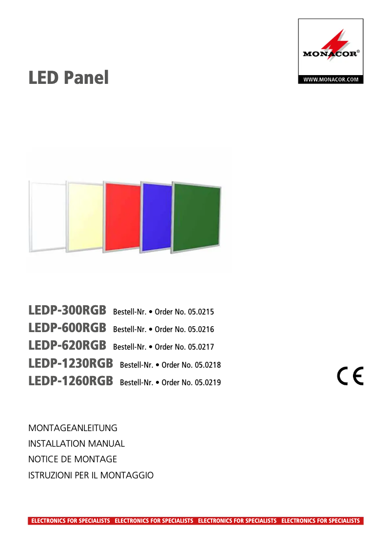 Image de la première page du manuel de l'appareil LEDP-1260RGB