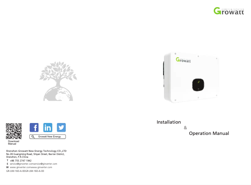 Page 1 de la notice Manuel utilisateur Growatt MID 17KTL3-X1