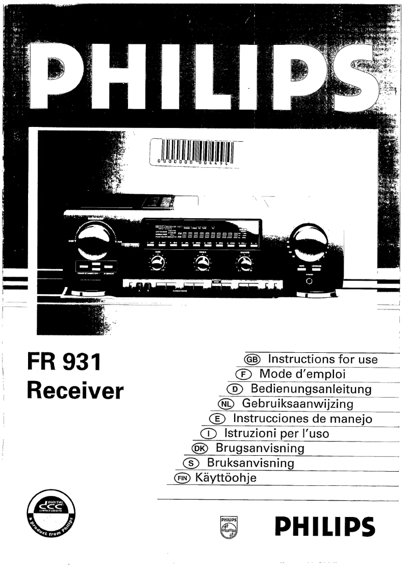 Page 1 de la notice Manuel utilisateur Philips FR 931
