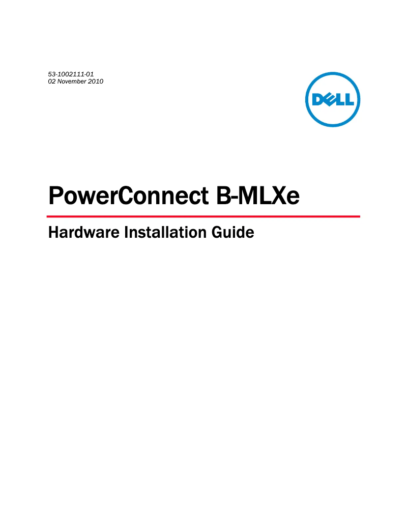 Imagen de la primera página del manual del dispositivo PowerConnect B-MLXE16