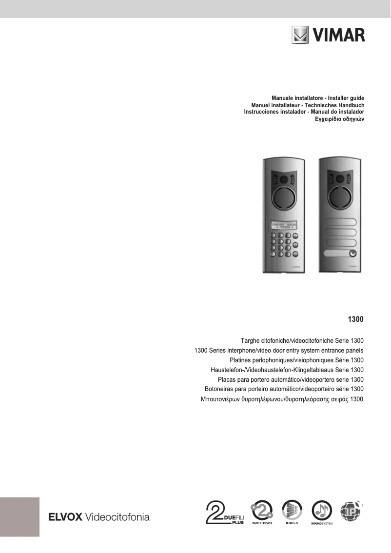 Page n°1 - Manuel utilisateur Vimar ELVOX 132N