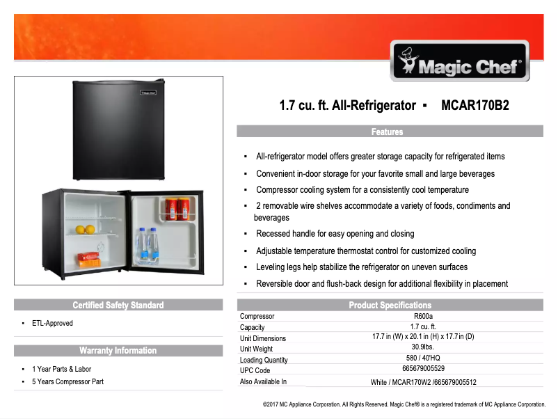 Image de la première page du manuel de l'appareil MCAR170