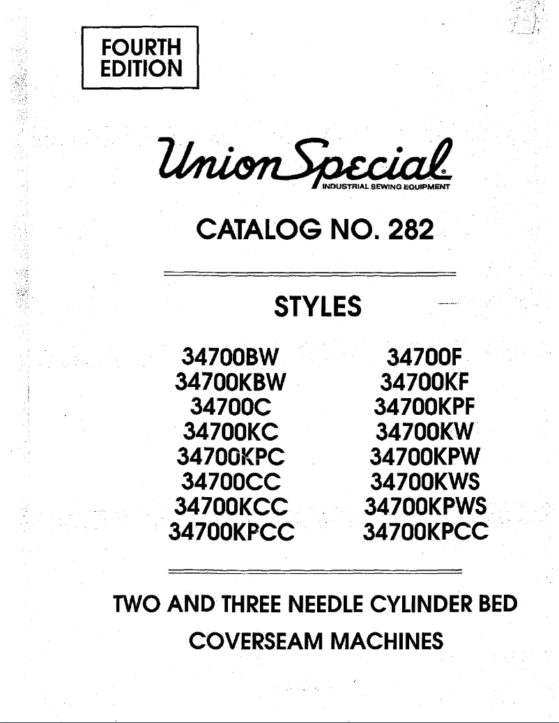 Page 1 de la notice Manuel utilisateur Union Special 34700KWS
