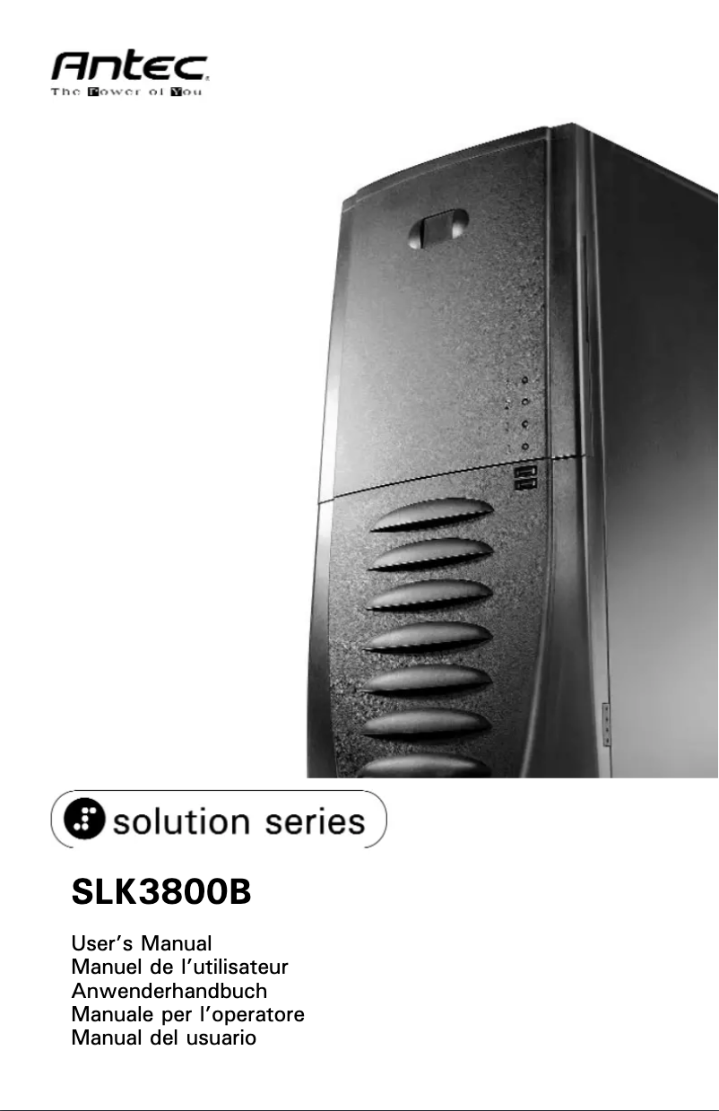 Image de la première page du manuel de l'appareil Solution SLK3800B