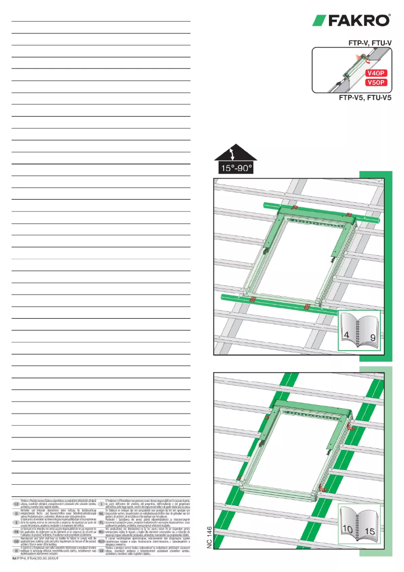 Page 1 de la notice Manuel utilisateur Fakro FTP-V