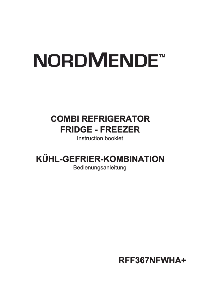 Page n°1 - Manuel utilisateur Nordmende RFF367NFWHA