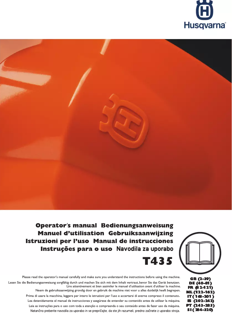 Página 1 del manual Manual de usuario Husqvarna T435