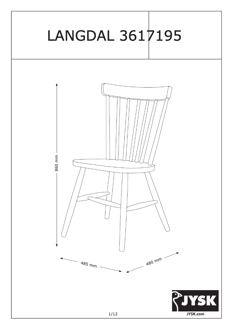 Page n°1 - Manuel utilisateur JYSK Langdal