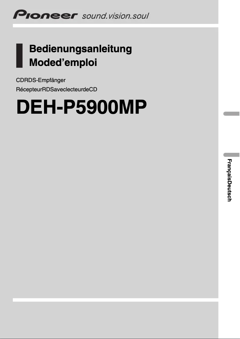 Image de la première page du manuel de l'appareil DEH-P5900MP