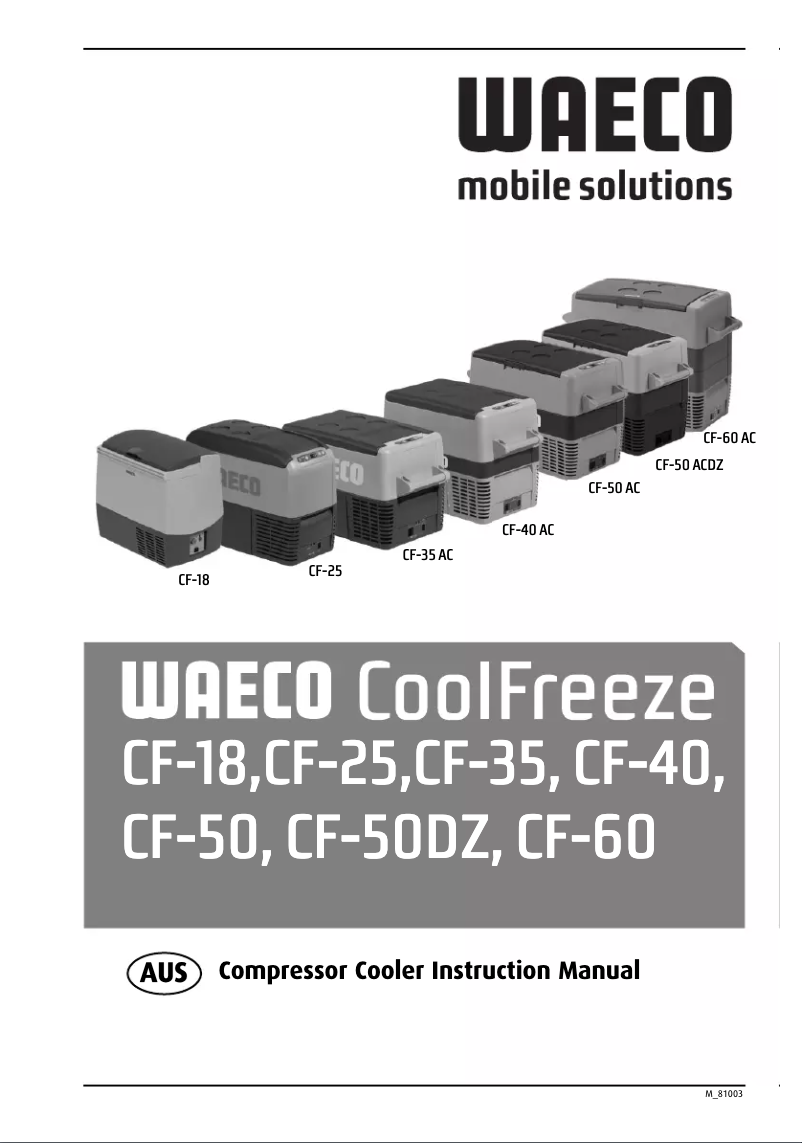 Page 1 de la notice Manuel utilisateur Waeco CoolFreeze CF-50DZ