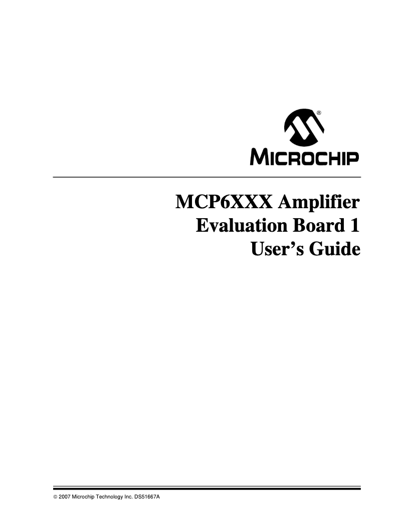 Page 1 de la notice Manuel utilisateur Microchip MCP6XXX