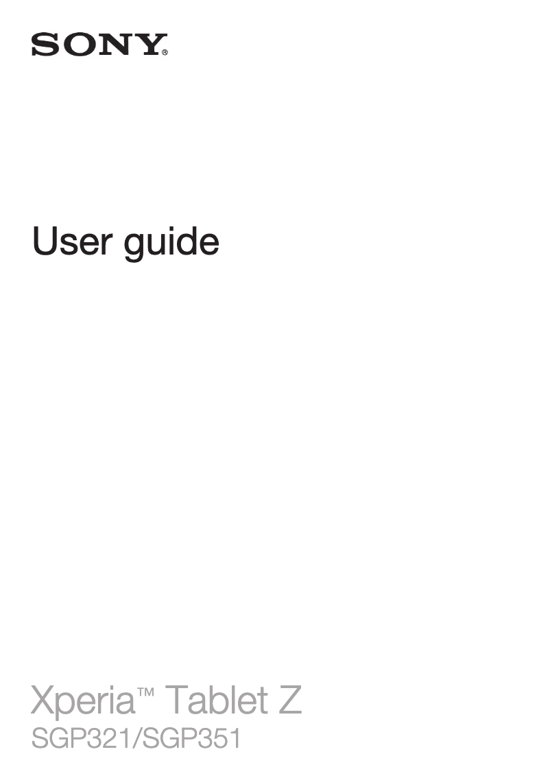 Page n°1 - Manuel utilisateur Sony Xperia Z Wifi