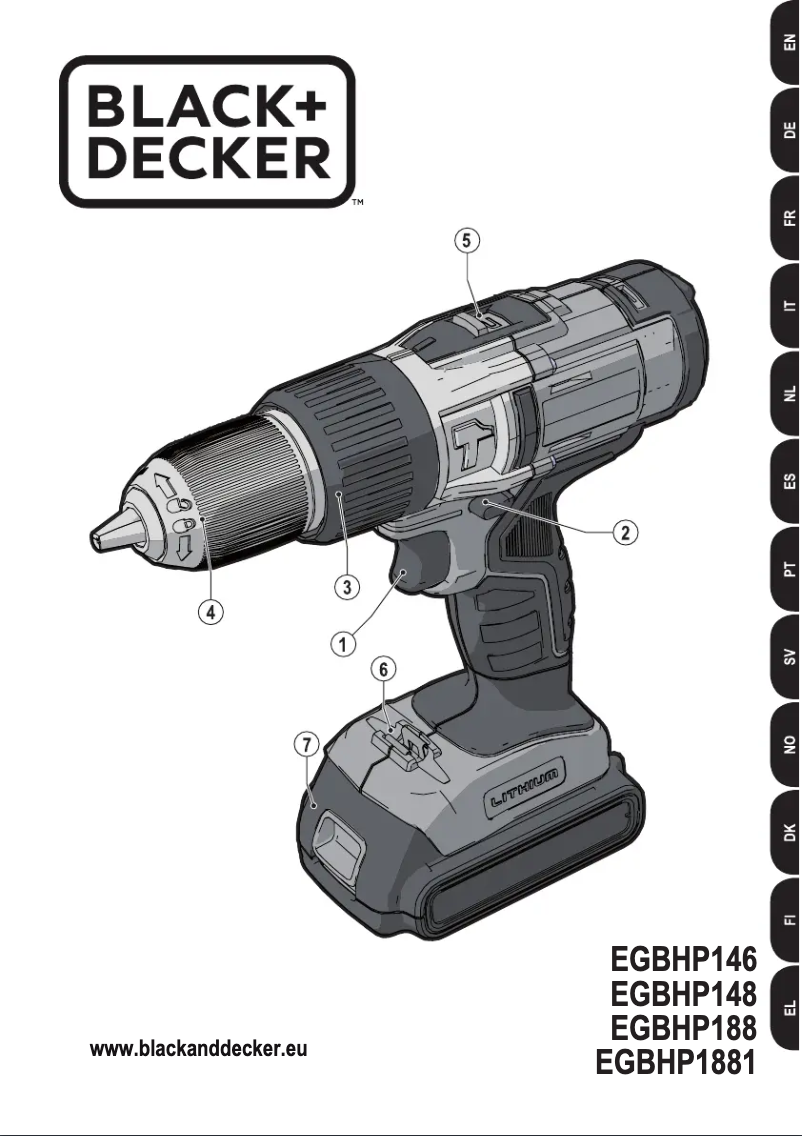 Page 1 de la notice Manuel utilisateur Black & Decker EGBHP148