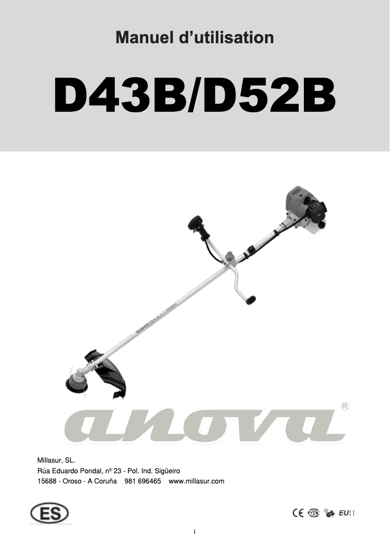 Imagen de la primera página del manual del dispositivo D52B