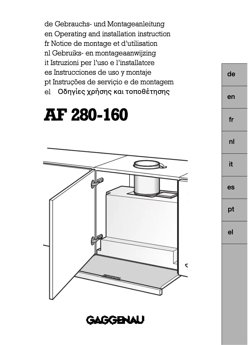Imagen de la primera página del manual del dispositivo AF 280160