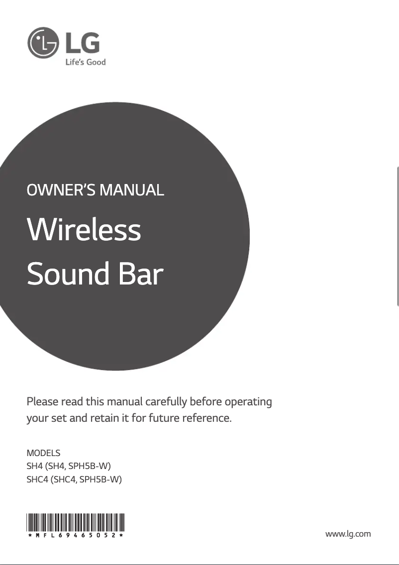 Page 1 de la notice Manuel utilisateur LG SHC4