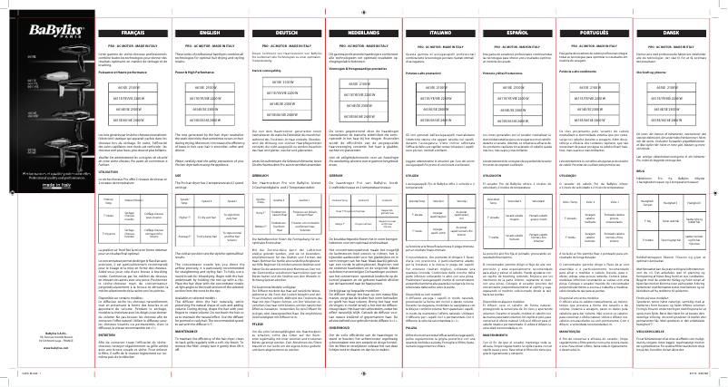 Page 1 de la notice Manuel utilisateur BaByliss 6610E