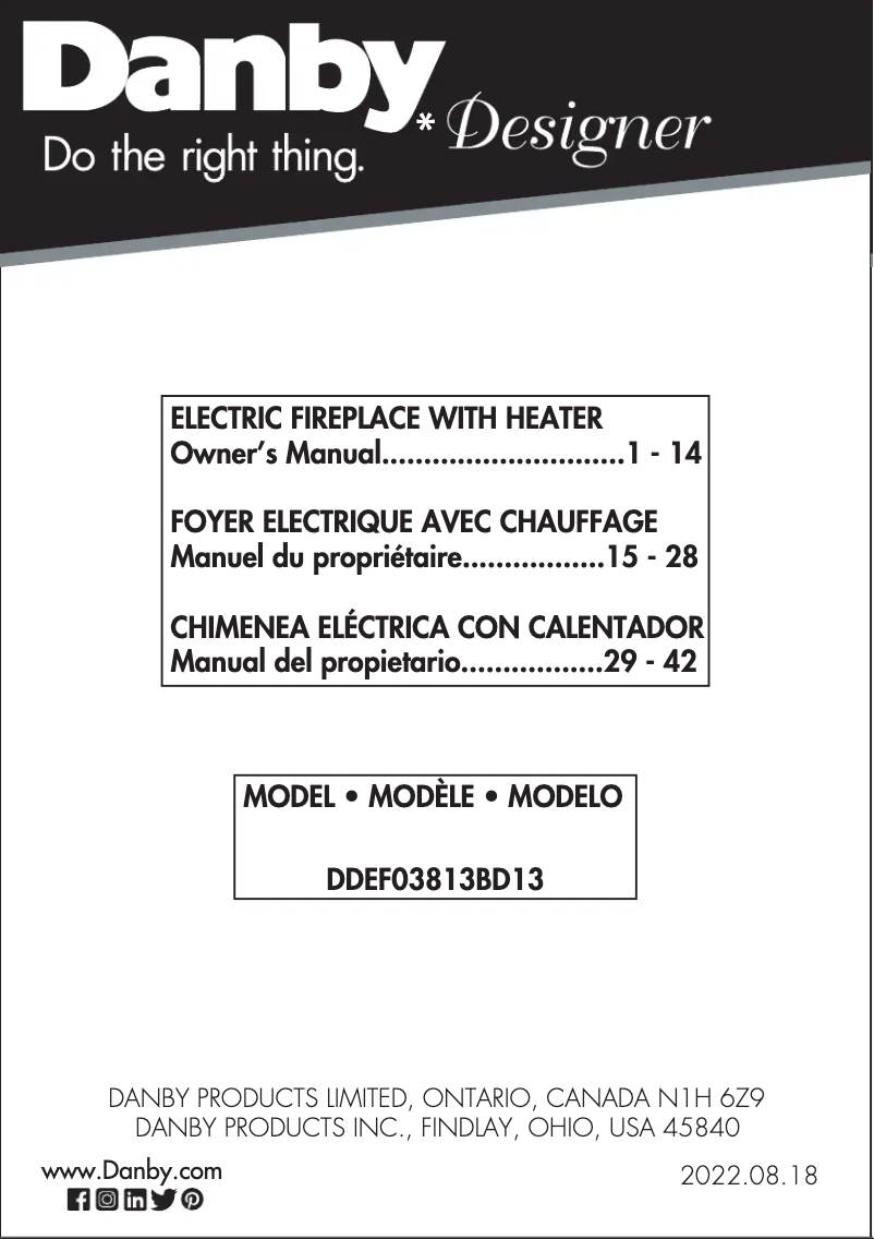 Image de la première page du manuel de l'appareil DDEF03813BD13