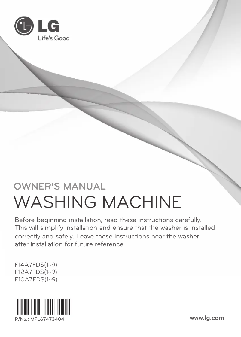 Page 1 de la notice Manuel utilisateur LG F14A7FDS