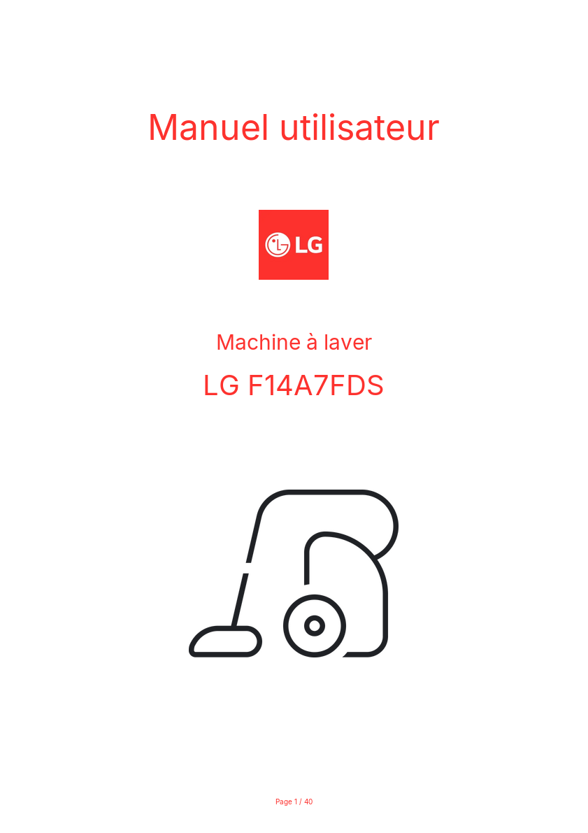 Image de la première page du manuel de l'appareil F14A7FDS