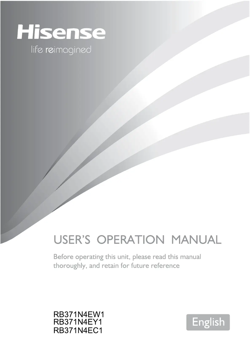 Page n°1 - Manuel utilisateur Hisense RB371N4EY1