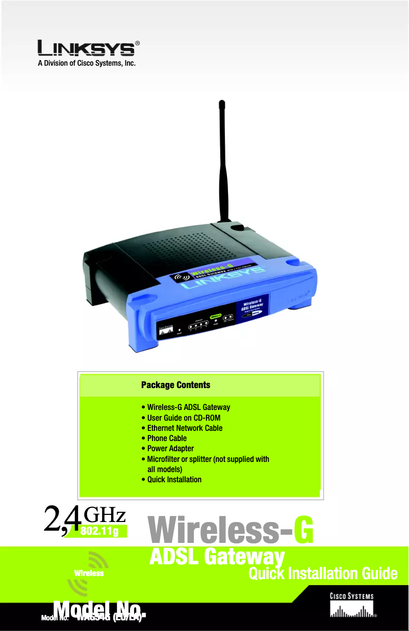 Página 1 del manual Manual de usuario Linksys Wireless-G WAG54G2
