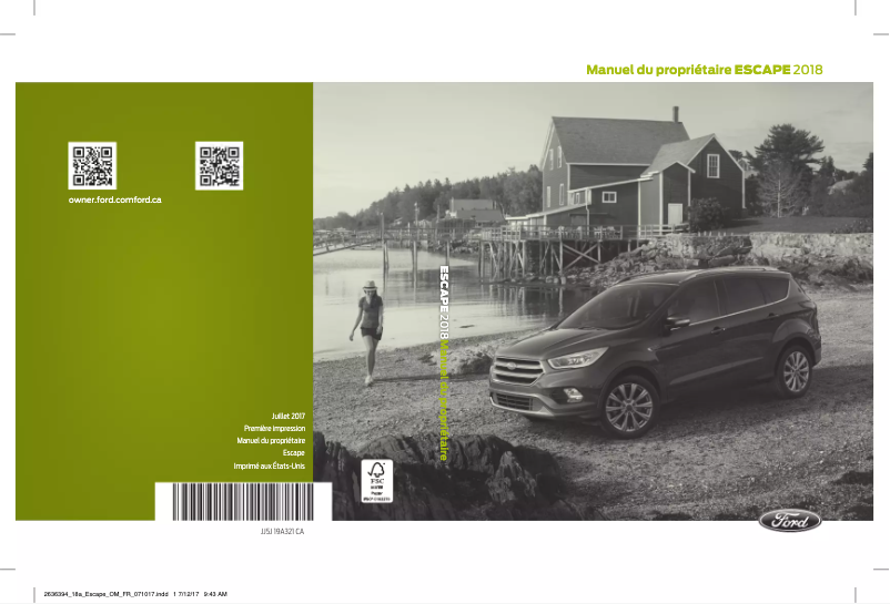 Page n°1 - Manuel utilisateur Ford Escape (2018)