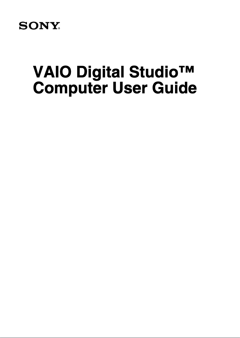 Page n°1 - Manuel utilisateur Sony Vaio PCV-RX690G