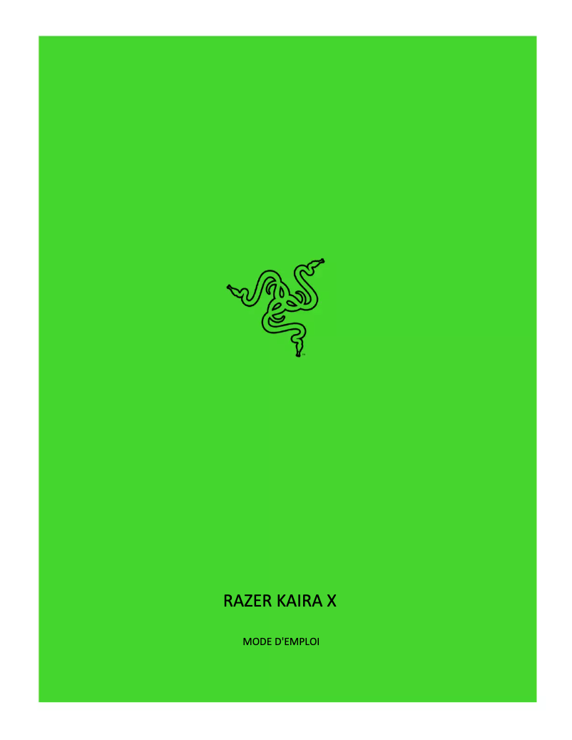 Page 1 de la notice Manuel utilisateur Razer Kaira X