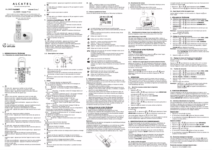 Página 1 del manual Manual de usuario Alcatel XL385