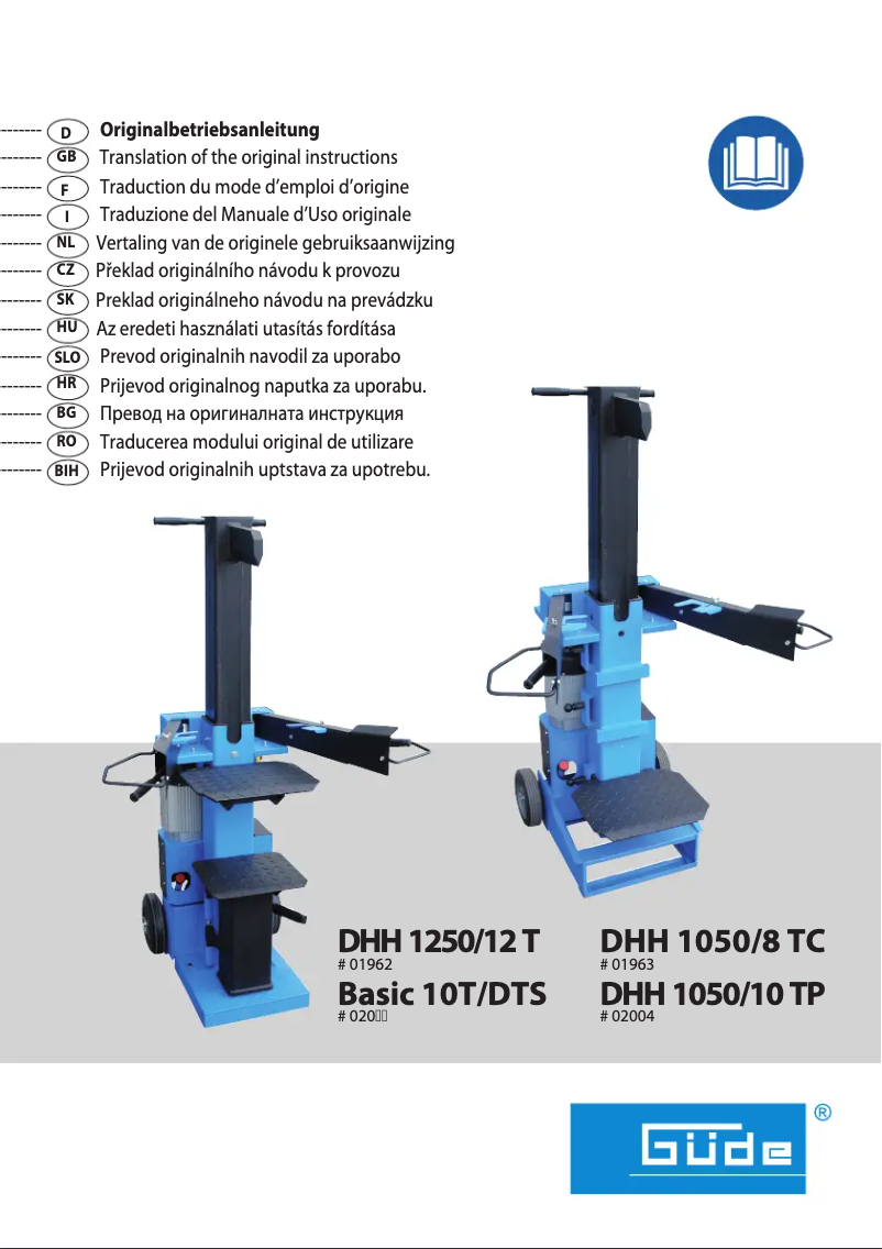 Page n°1 - Manuel utilisateur Güde DHH 1050/8 TC