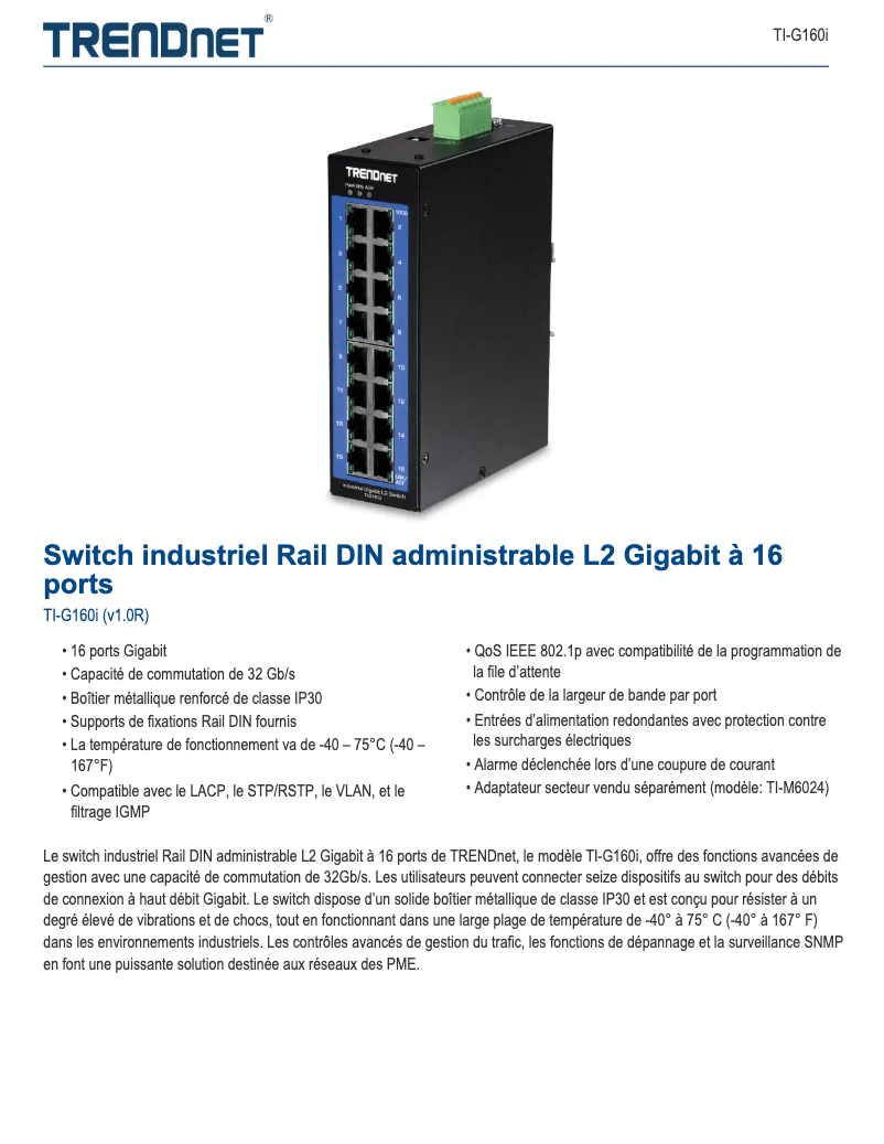 Image de la première page du manuel de l'appareil TI-G160i