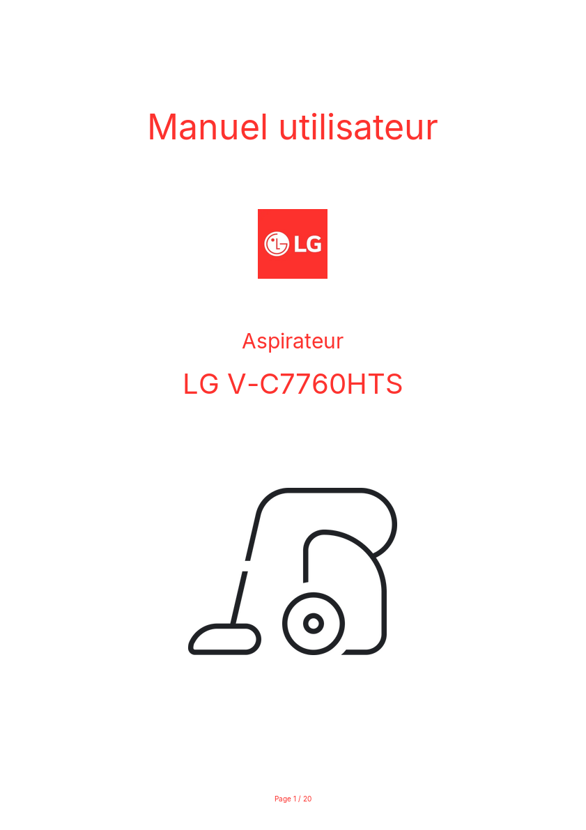 Image de la première page du manuel de l'appareil V-C7760HTS