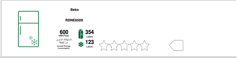 Page 1 de la notice Label énergétique Beko RDNE650S