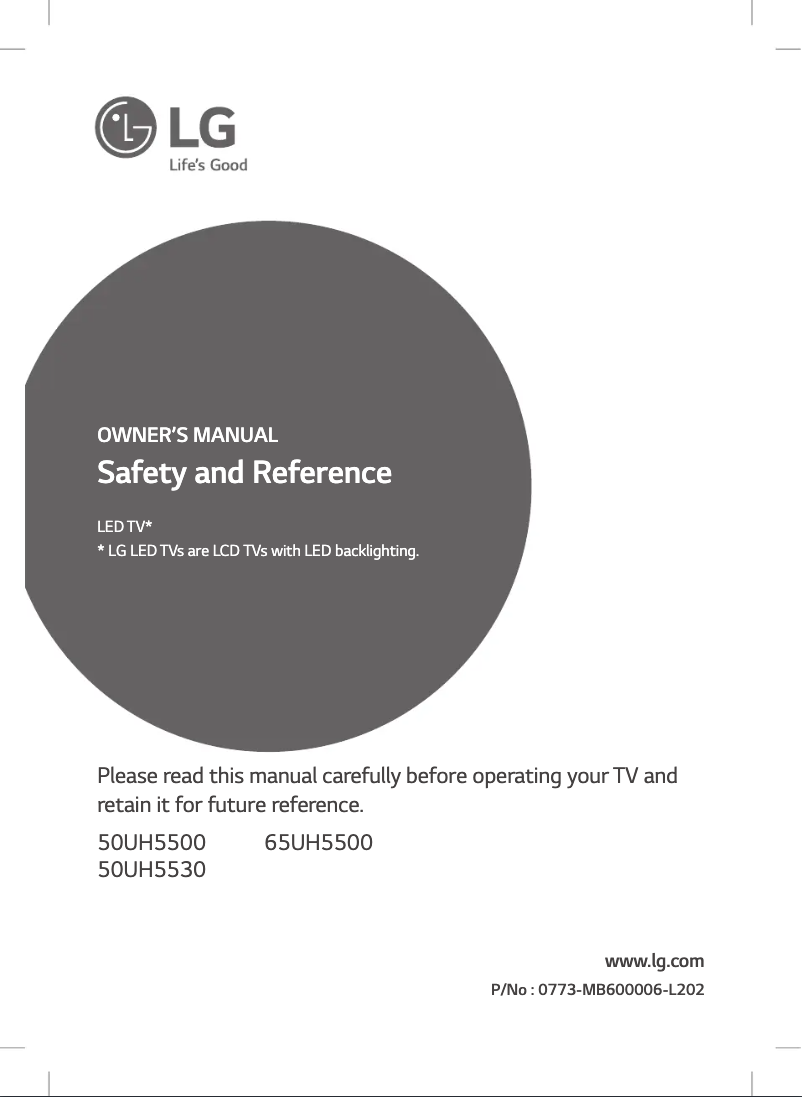 Página 1 del manual Manual de usuario LG 50UH5530