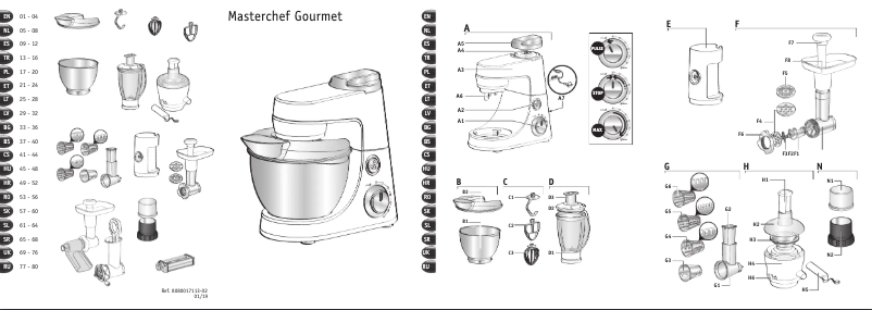 Page 1 de la notice Manuel utilisateur Tefal Masterchef Gourmet QB505