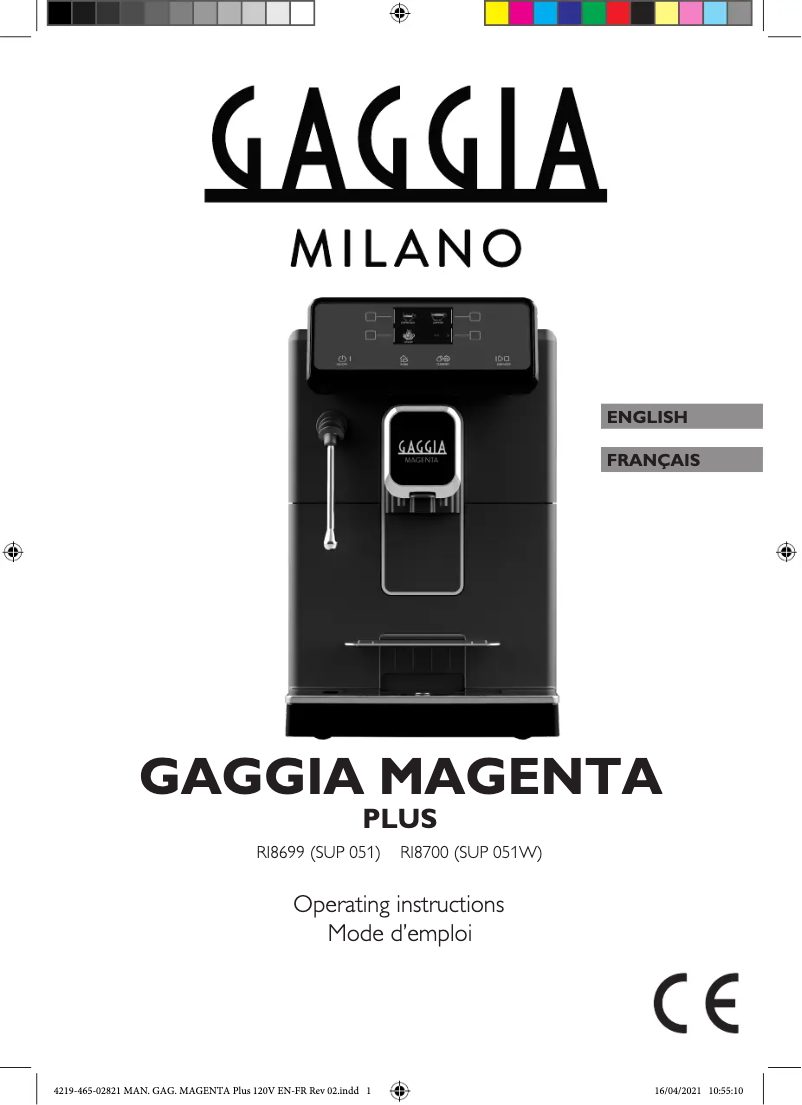 Image de la première page du manuel de l'appareil Magenta Plus RI8699