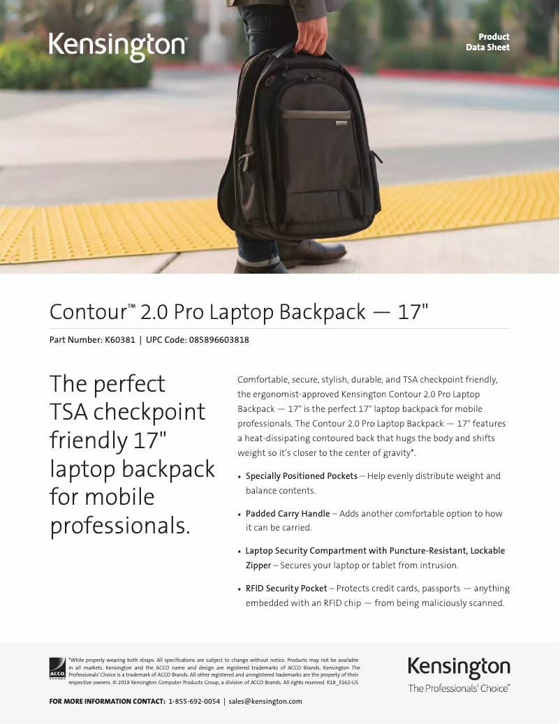 Page 1 de la notice Manuel utilisateur Kensington K60381WW