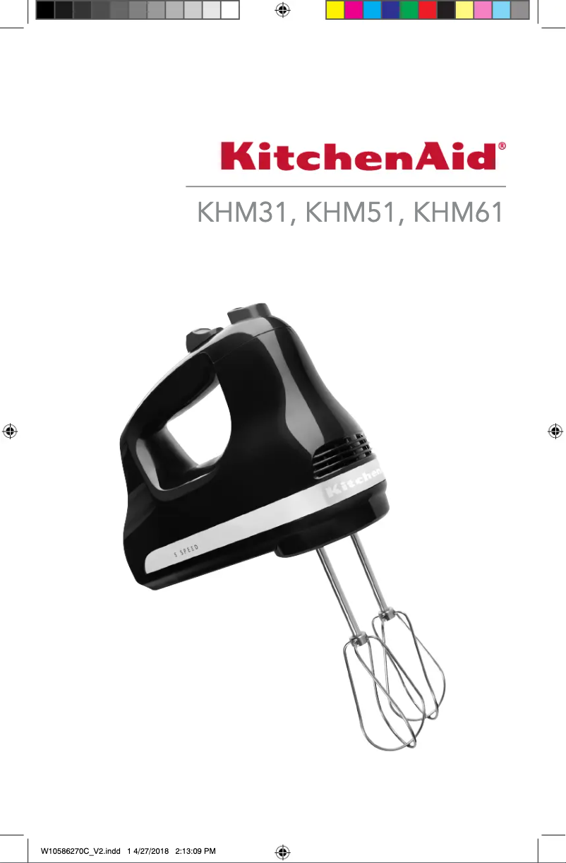 Page n°1 - Manuel utilisateur KitchenAid KHM512PH