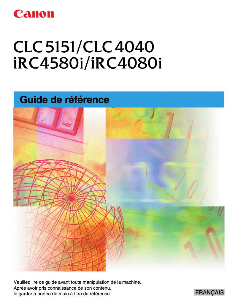 Page 1 de la notice Manuel utilisateur Canon CLC4040