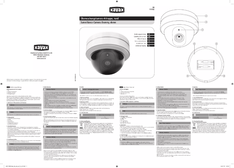 First page image of the manual for 00111992