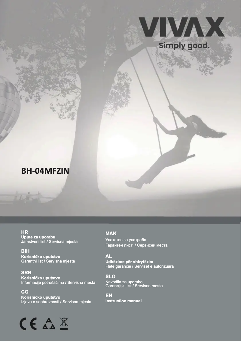 Image de la première page du manuel de l'appareil BH-04MFZIN