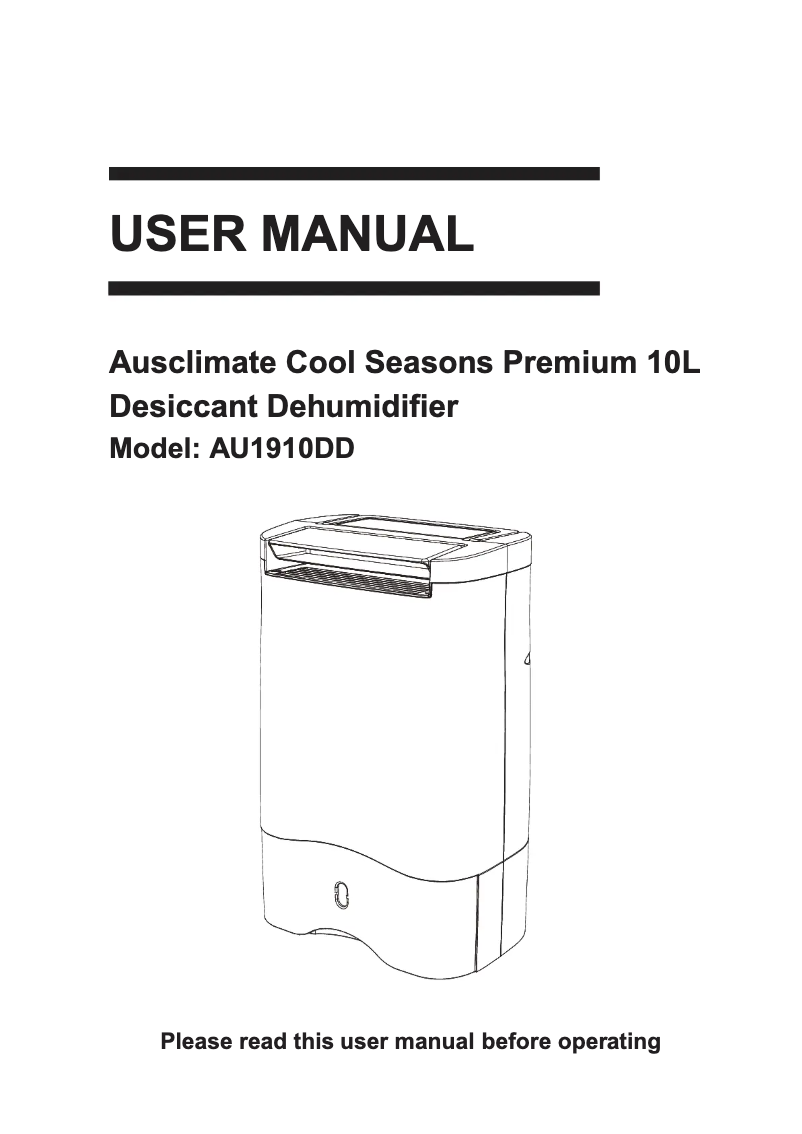 Page n°1 - Manuel utilisateur Ausclimate Cool Seasons 10L