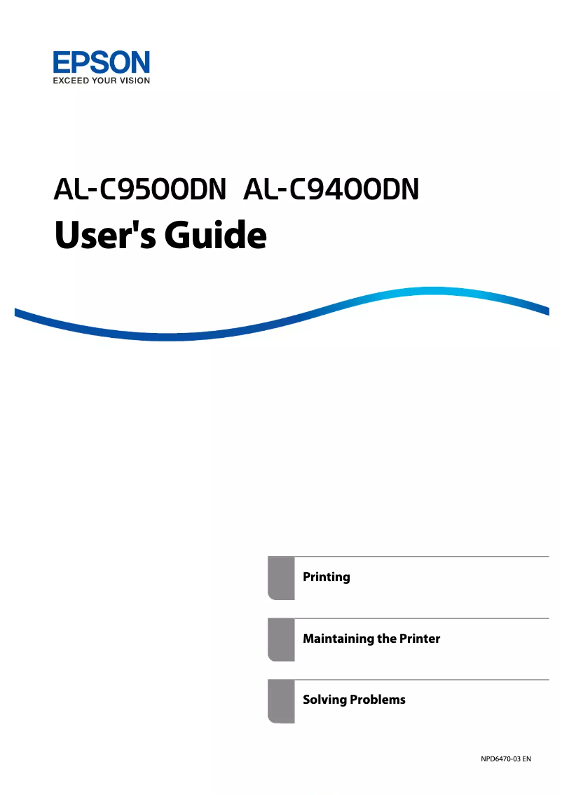 Image de la première page du manuel de l'appareil WorkForce AL-C9400DN